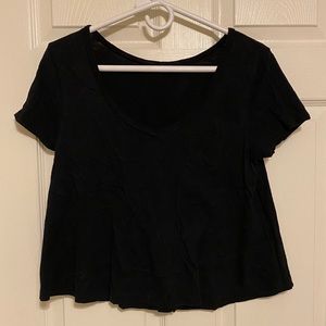 Black v-neck top